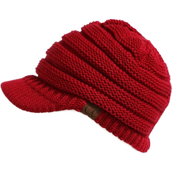 Hatsandscarf Exclusives Women\'s Ribbed Knit Hat with Brim main image 4